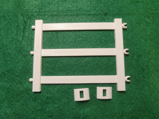 Toy 3-Rail Farm Fence | 1:9 Scale | with Socket Connectors